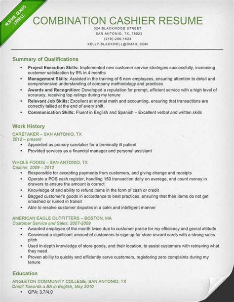 Top 10 Cashier Resume Summary Examples .